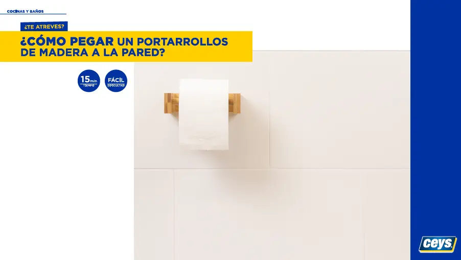 Cómo pegar un portarrollos de madera a la pared
