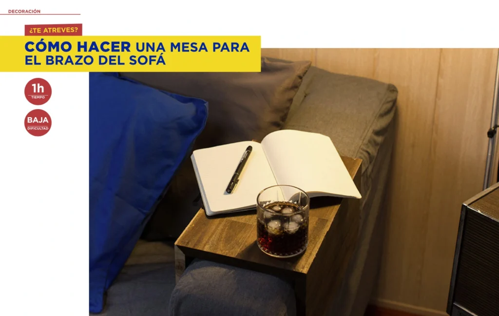 Cómo hacer una mesa para el brazo del sofá