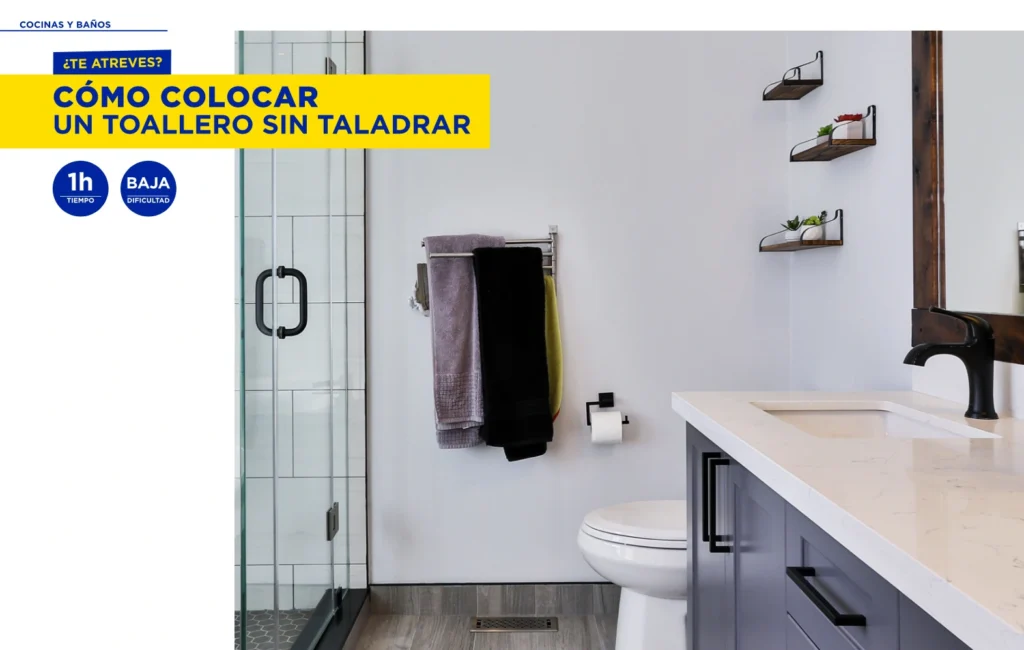 Cómo colocar un toallero sin taladrar